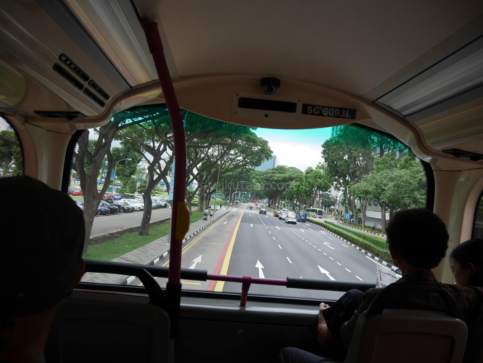 シンガポールのバス2階からの眺め